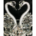 Kristal glas zwaan 2 in 1 19x13cm met met kristal glas diamant van 4.5CM