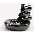 Backflow wierook brander / houder waterval zwart keramiek inclusief 12 gratis Wierook Kegels 