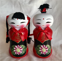 Feng Shui Chinese Lucky Doll boy & Girl maney bank /Twee Chinese Gelukspopjes spaarpotten, jongen en meisje. 