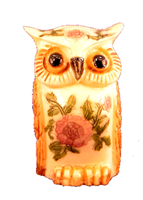 Ivory look hand-painted owl /Kleine uil ivoor look handgeschilderde
