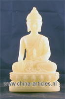 Shakyamuni Mudra boeddha materiaal:mengsel van witte albast en resinehars.