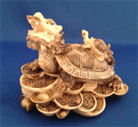 Feng Shui de draken-schildpad met baby (12.5x8.5x10cm) brengt acht soorten geluk, maar vooral rijkdom.