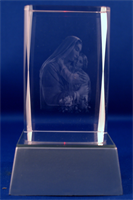 3D Kristal deco, moeder Maria met Kind Jezus 