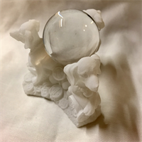  Feng shui 3 hondtjes met kristal bol van 4 cm 