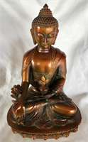 De medicijn boeddha zitten 30x20cm top polyrein gemalen steen o.a. Graniet marmer. Soapstone dat wordt vermengd met een vloeibare kunsthars.