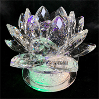 Kristal glas lotus met verlichting 13x10cm 