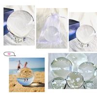 Fotografie glazen bol - 8cm doorsnede + glazen voetje kristallen bol Feng Shui