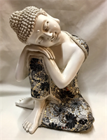 RESIN THAI REST BUDDHA WITH CLOTHES 28X25CM 